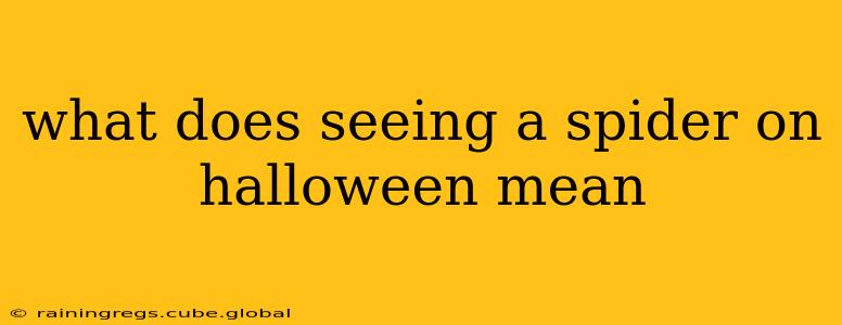 what does seeing a spider on halloween mean