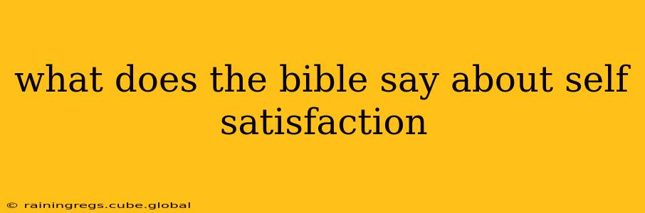 what does the bible say about self satisfaction