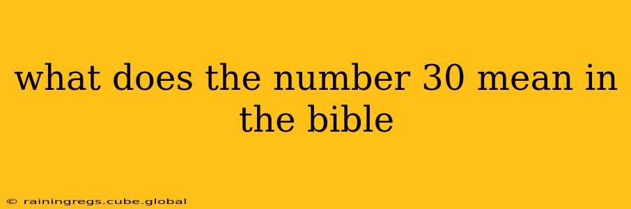what does the number 30 mean in the bible