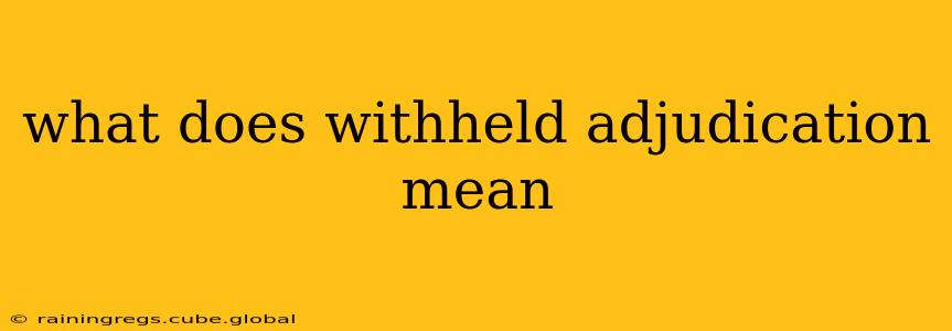 what does withheld adjudication mean