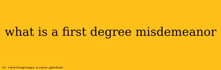what is a first degree misdemeanor