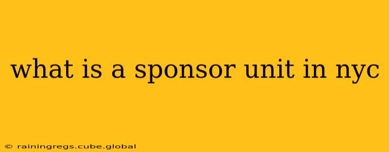 what is a sponsor unit in nyc