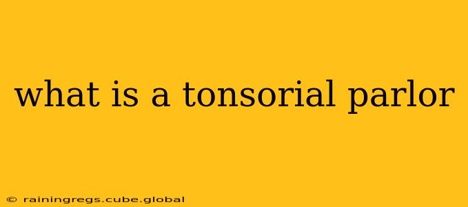 what is a tonsorial parlor