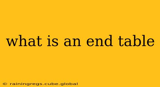 what is an end table