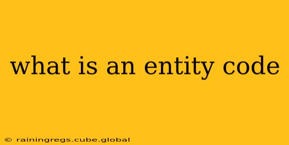 what is an entity code