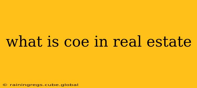 what is coe in real estate