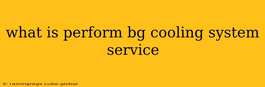 what is perform bg cooling system service