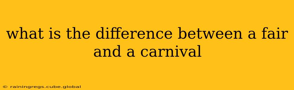 what is the difference between a fair and a carnival