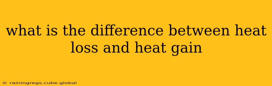 what is the difference between heat loss and heat gain