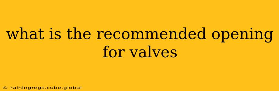 what is the recommended opening for valves