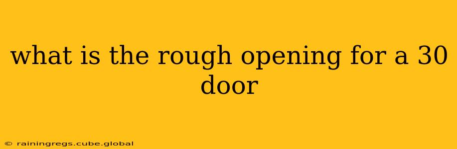 what is the rough opening for a 30 door