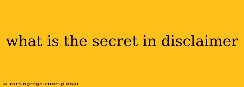 what is the secret in disclaimer