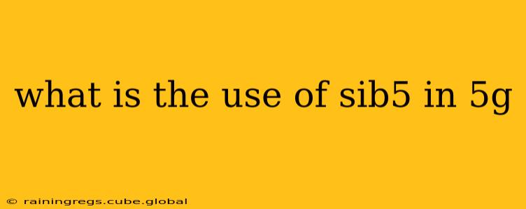 what is the use of sib5 in 5g