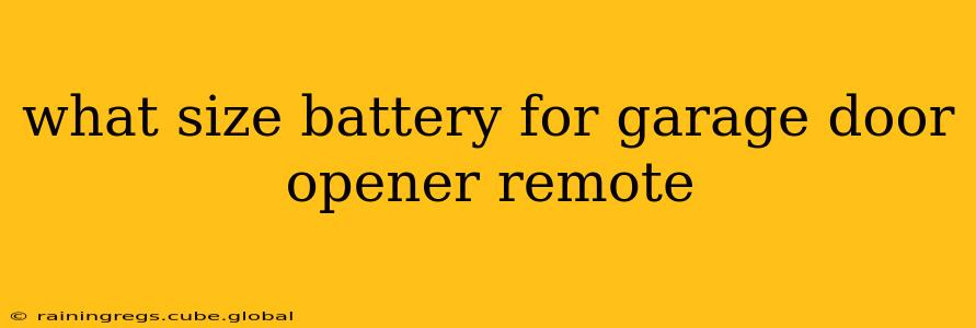 what size battery for garage door opener remote
