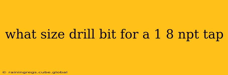 what size drill bit for a 1 8 npt tap