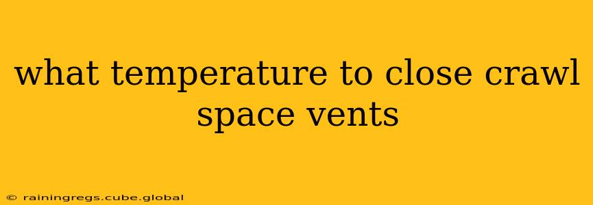 what temperature to close crawl space vents