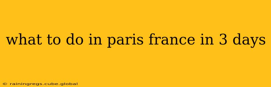 what to do in paris france in 3 days