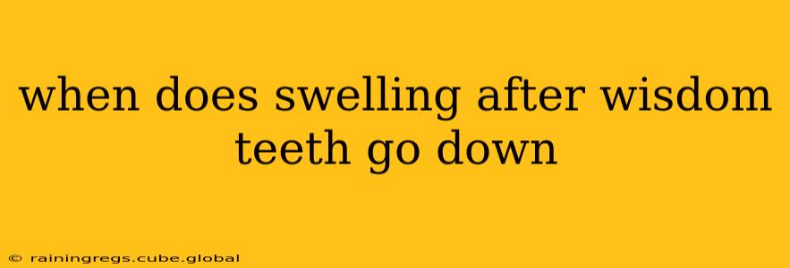 when does swelling after wisdom teeth go down