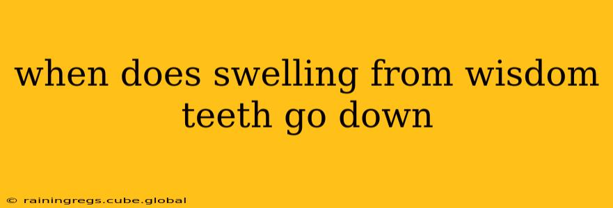when does swelling from wisdom teeth go down