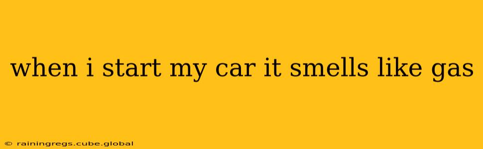 when i start my car it smells like gas