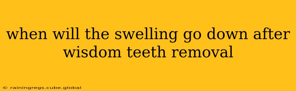 when will the swelling go down after wisdom teeth removal