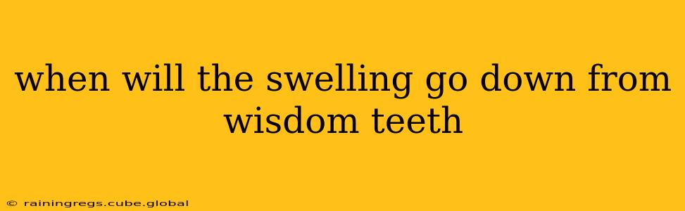 when will the swelling go down from wisdom teeth