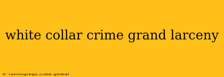 white collar crime grand larceny