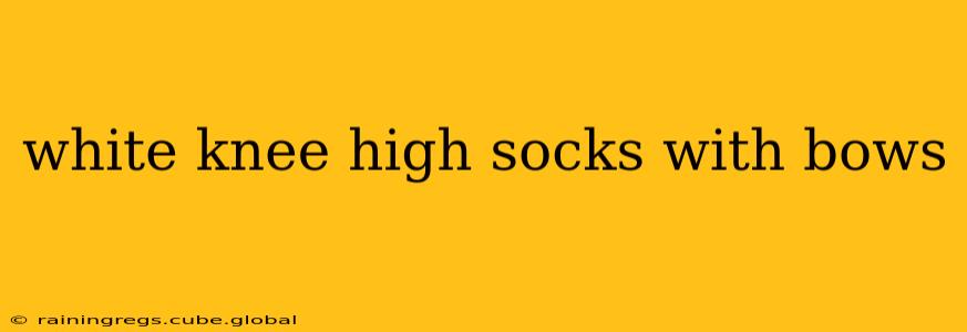 white knee high socks with bows