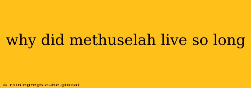 why did methuselah live so long