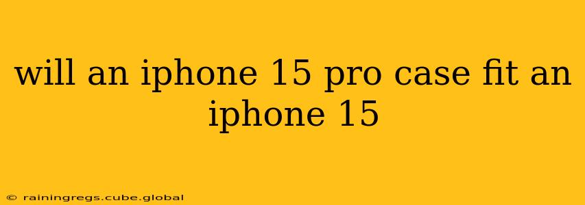 will an iphone 15 pro case fit an iphone 15