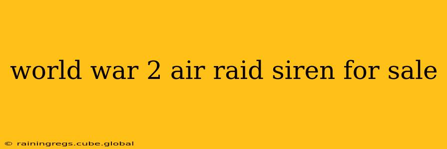 world war 2 air raid siren for sale