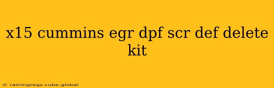 x15 cummins egr dpf scr def delete kit