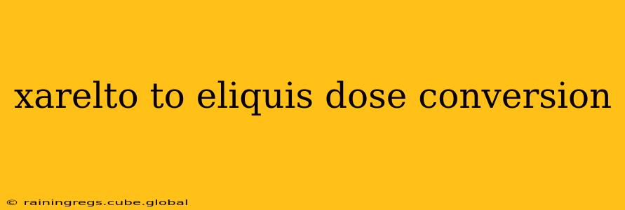 xarelto to eliquis dose conversion