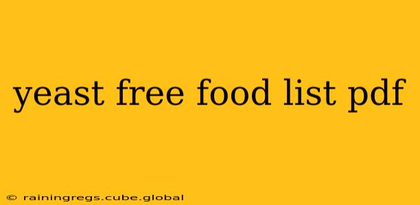 yeast free food list pdf