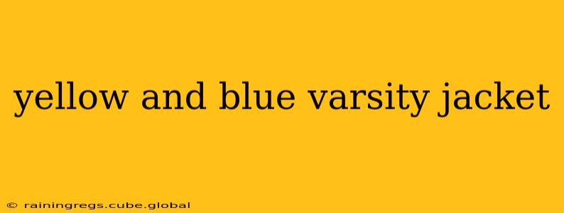 yellow and blue varsity jacket
